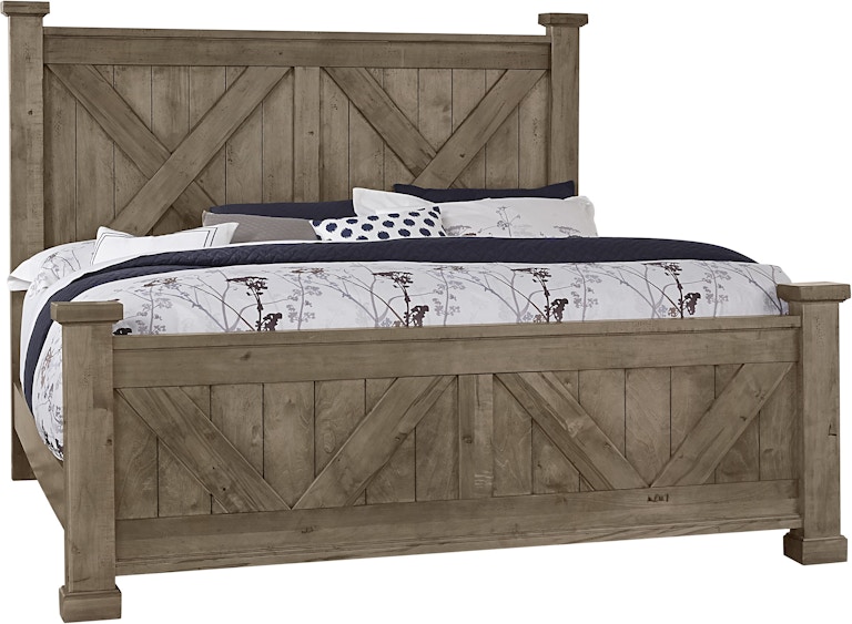 Artisan & Post by Vaughan-Bassett Cool Rustic King X Bed With X Footboard 172-667-766-933-MS2