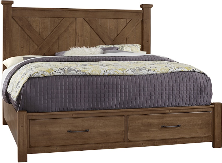 Artisan & Post by Vaughan-Bassett Cool Rustic California King X Bed With Footboard Storage 174-667-066B-602