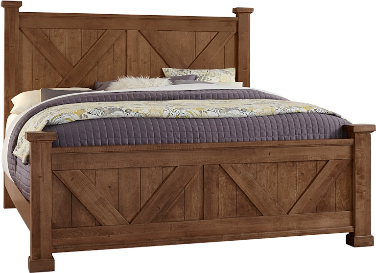 Artisan & Post by Vaughan-Bassett Cool Rustic California King X Bed With X Footboard 174-667-766-944-MS2