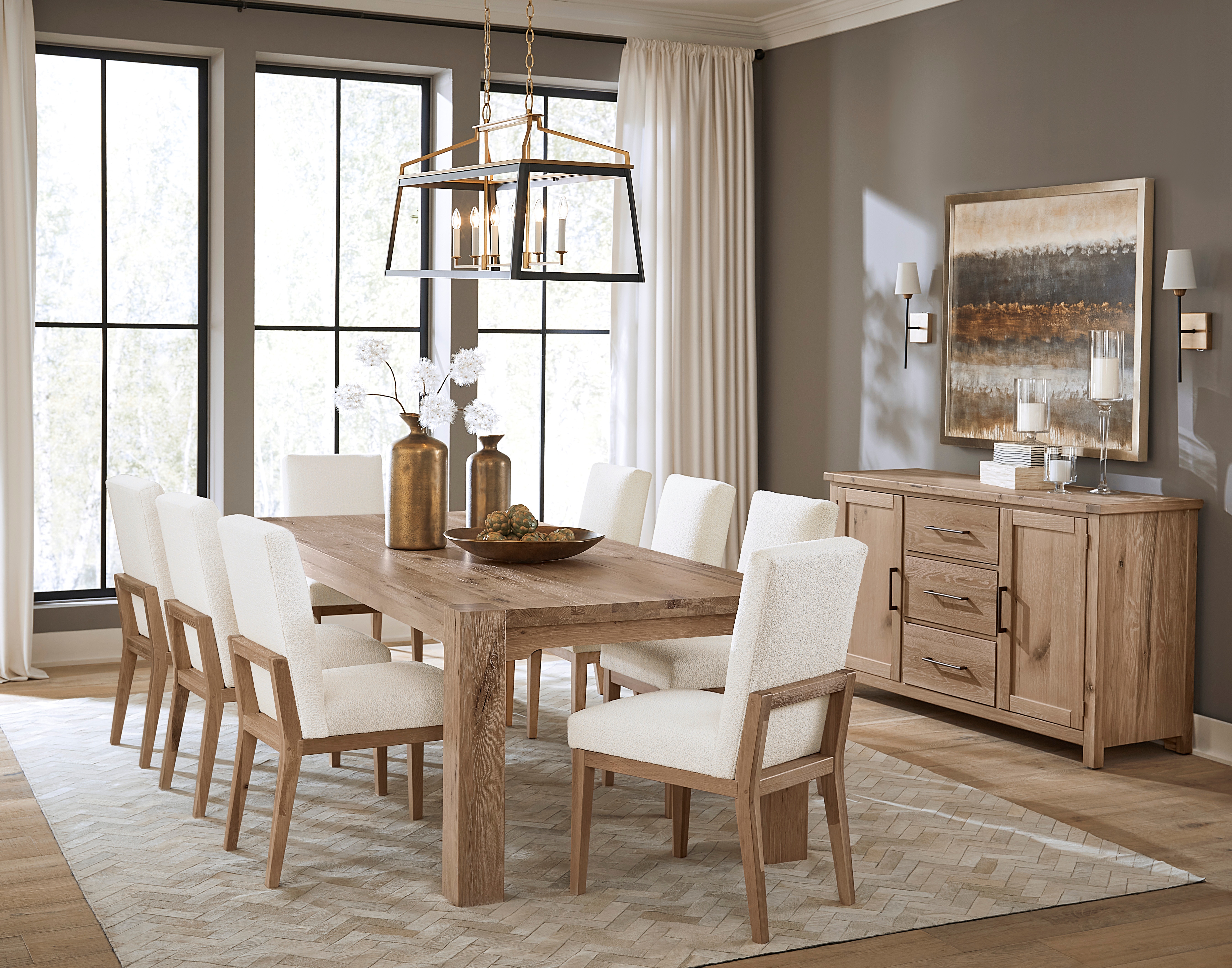 Light wood discount dining table set