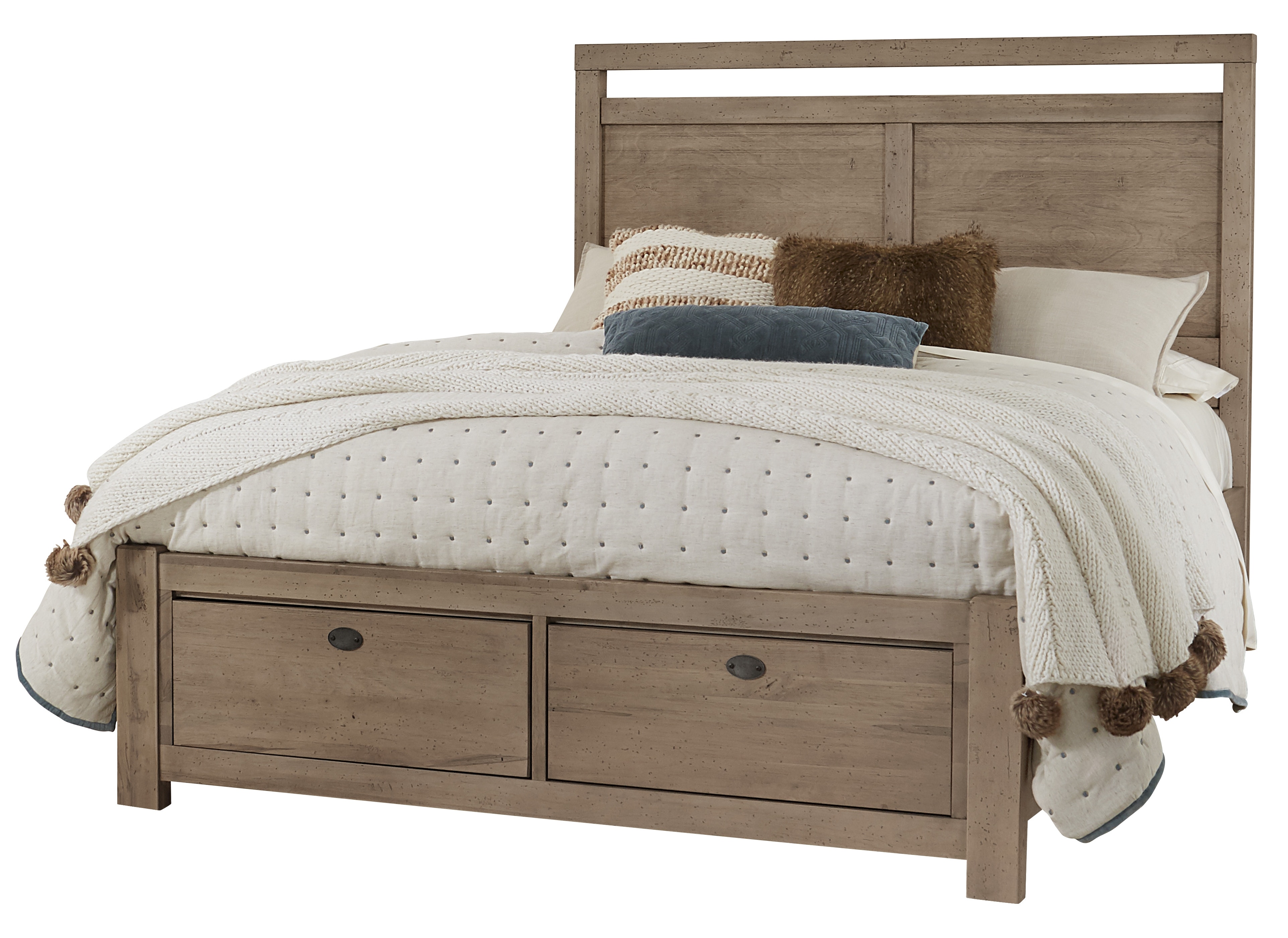 Centennial Solids By Vaughan Bassett Youth Queen Panel Bed With Footboard Storage