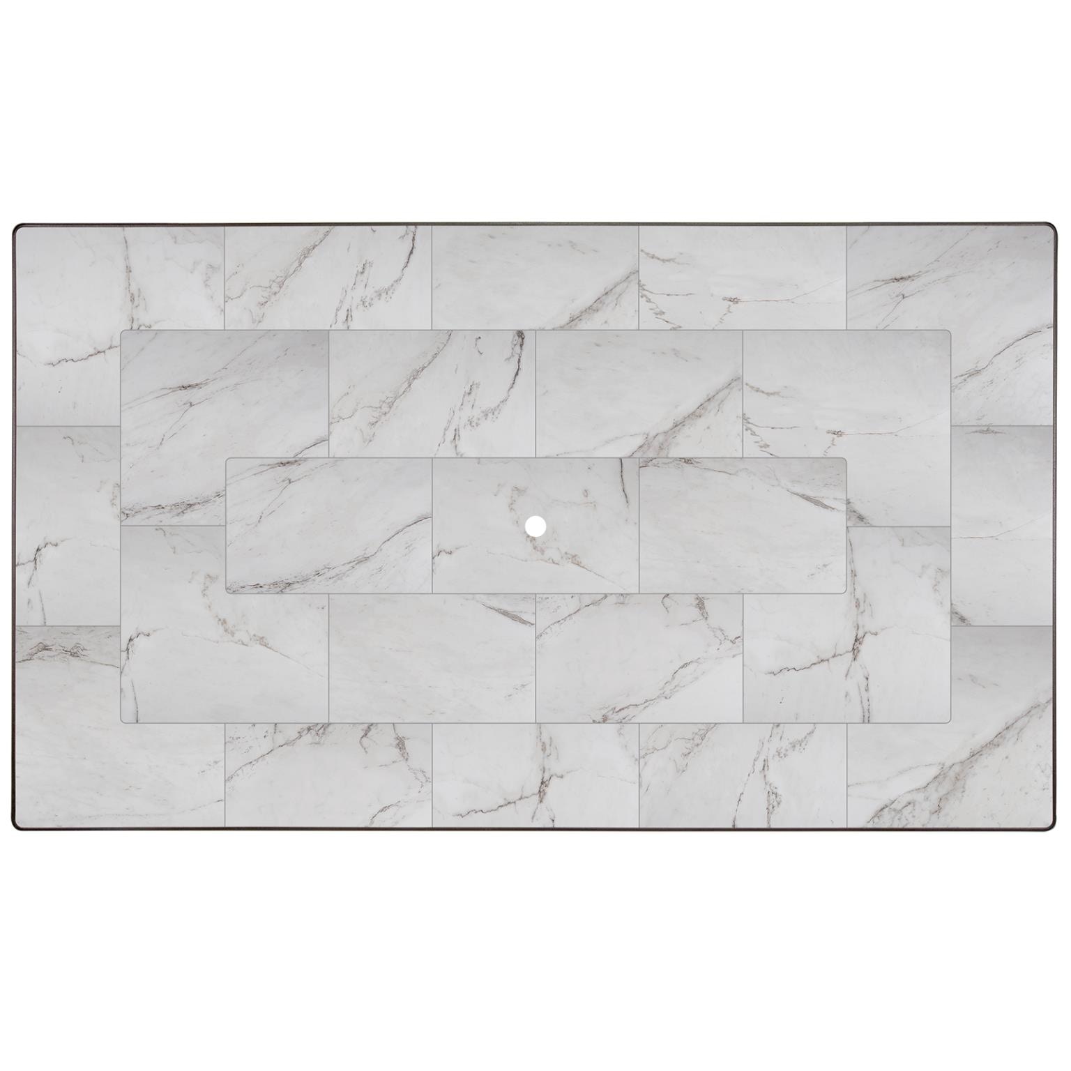  42 in. x 72 in. Fresco Table Top with Aluminum Rim and Umbrella Hole P-4272RTUD