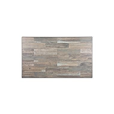  42 in. x 72 in. Reclaimed Table Top with Aluminum Rim and Umbrella Hole W-4272RTUD