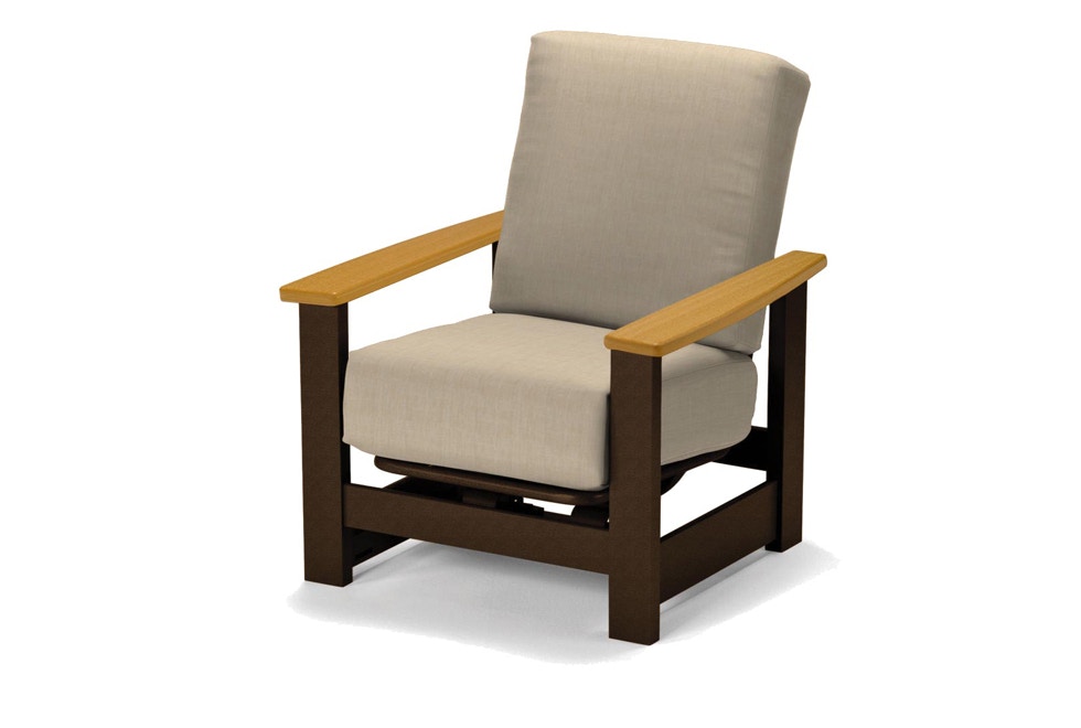  Leeward MGP Cushion Hidden Motion Arm Chair with Rustic Arms J010