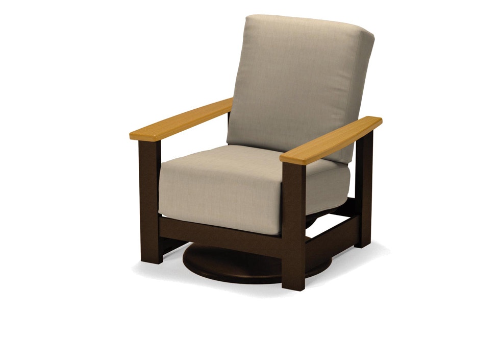  Leeward MGP Cushion Swivel Hidden Rocker with Rustic Arms J090