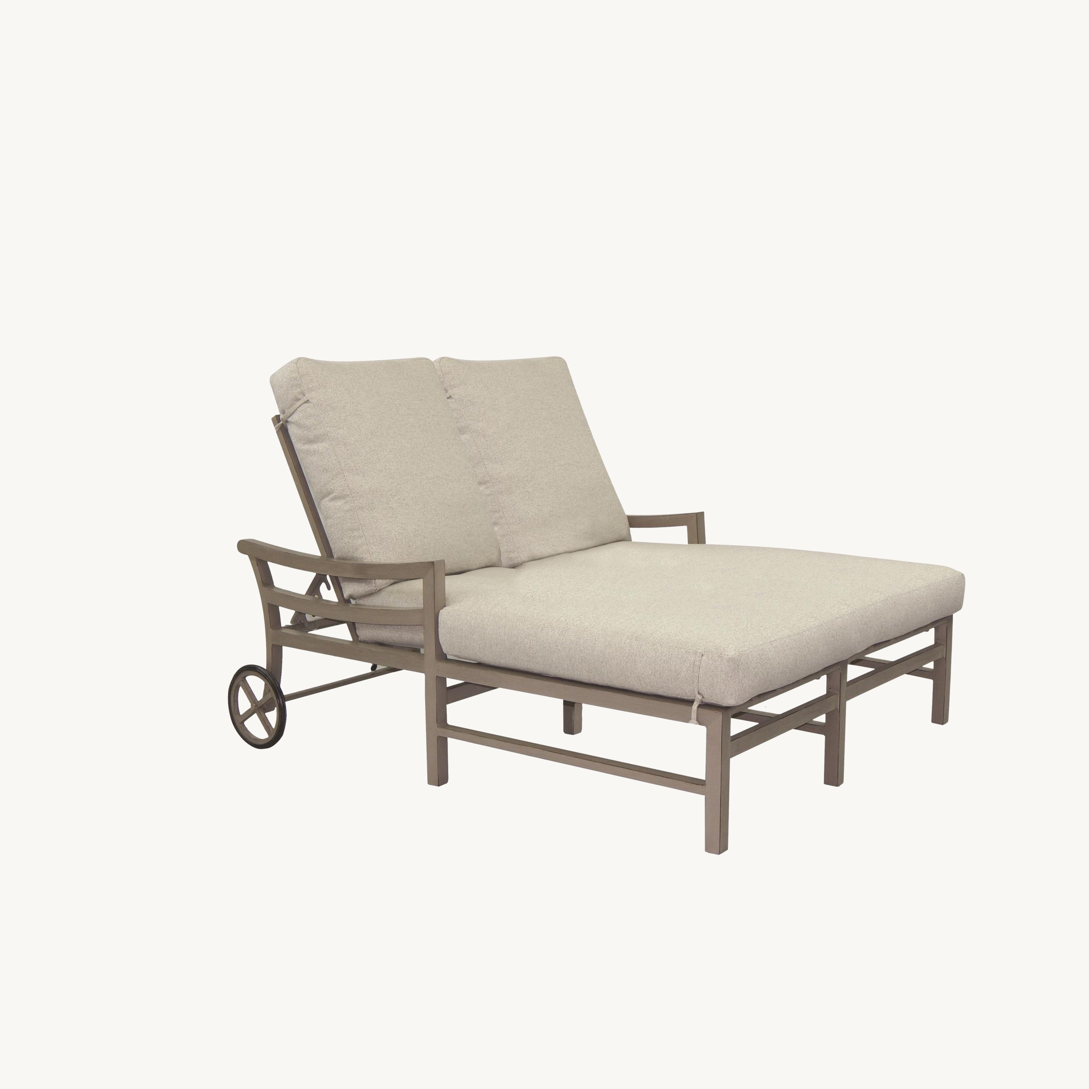 Wrought iron discount double chaise lounge