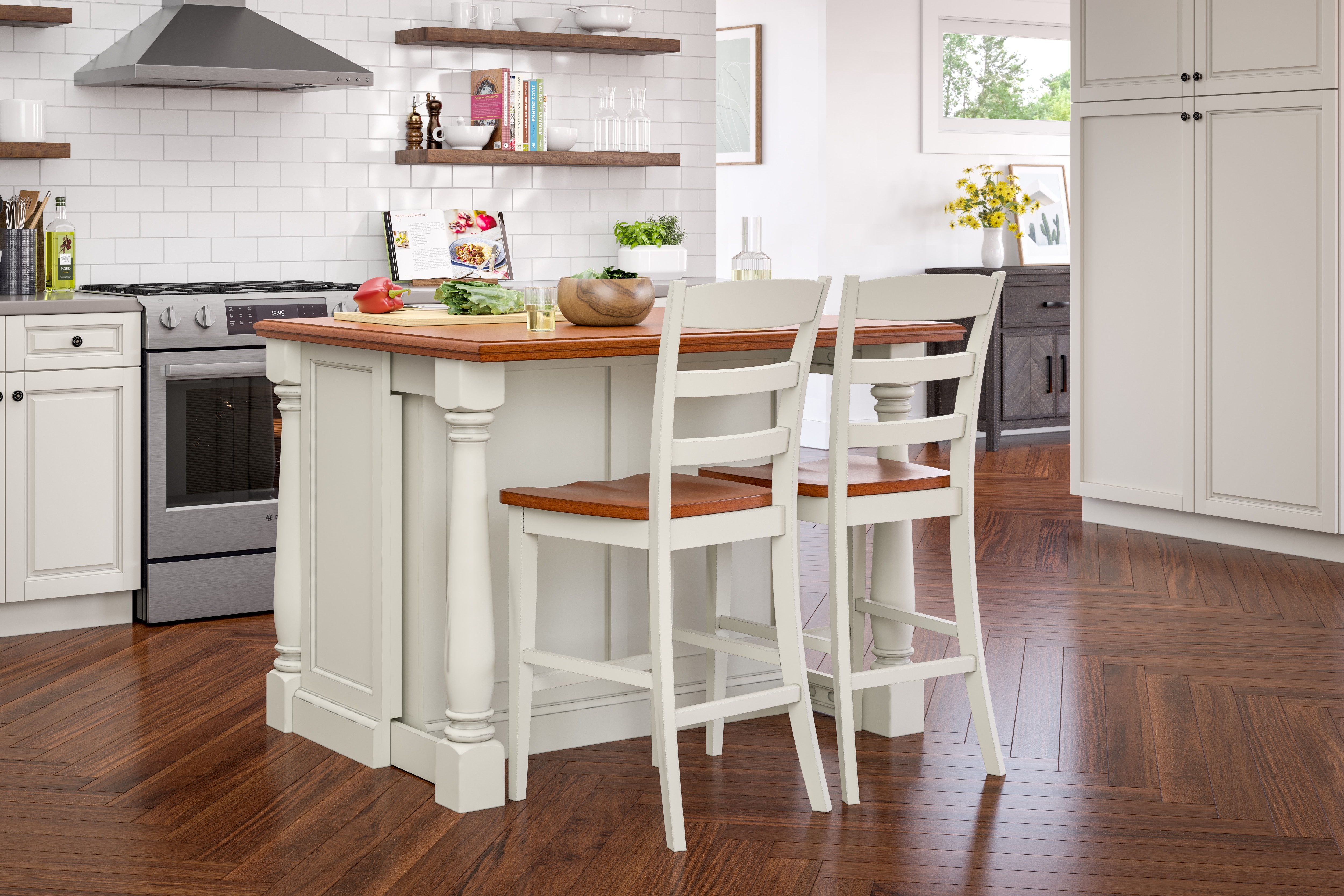 Kitchen island best sale and stools set