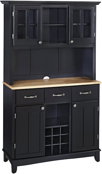 homestyles Buffet of Buffets Black/Natural Server with Hutch 5100-0041-42 779198910