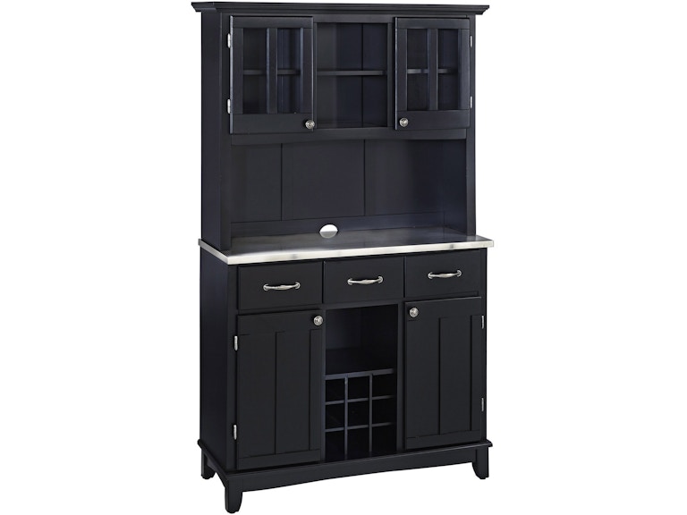 homestyles Buffet of Buffets Black/Stainless Steel Server with Hutch 5100-0043-42 029875138