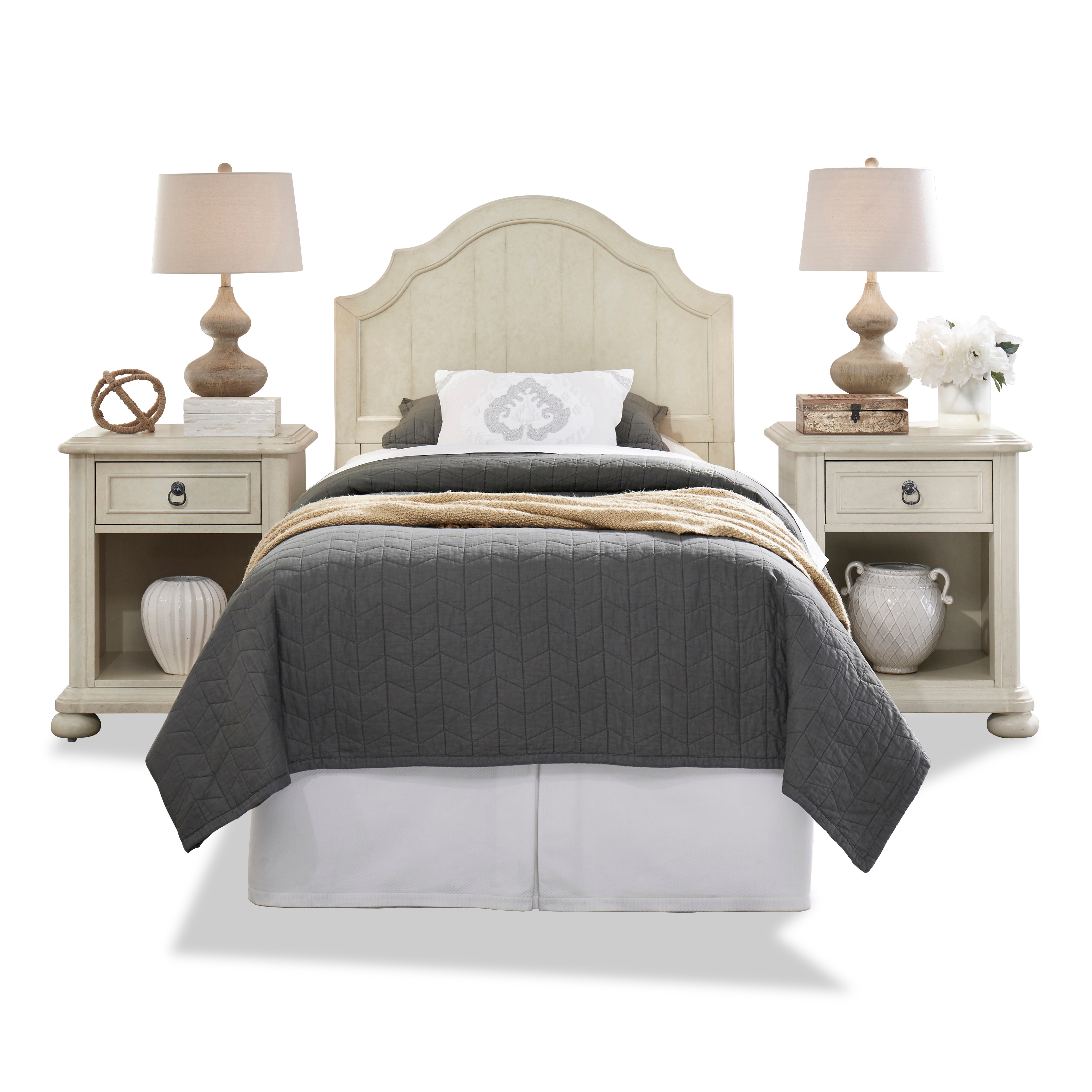 homestyles Bedroom Twin Headboard and Two Nightstands 55024015 B.F