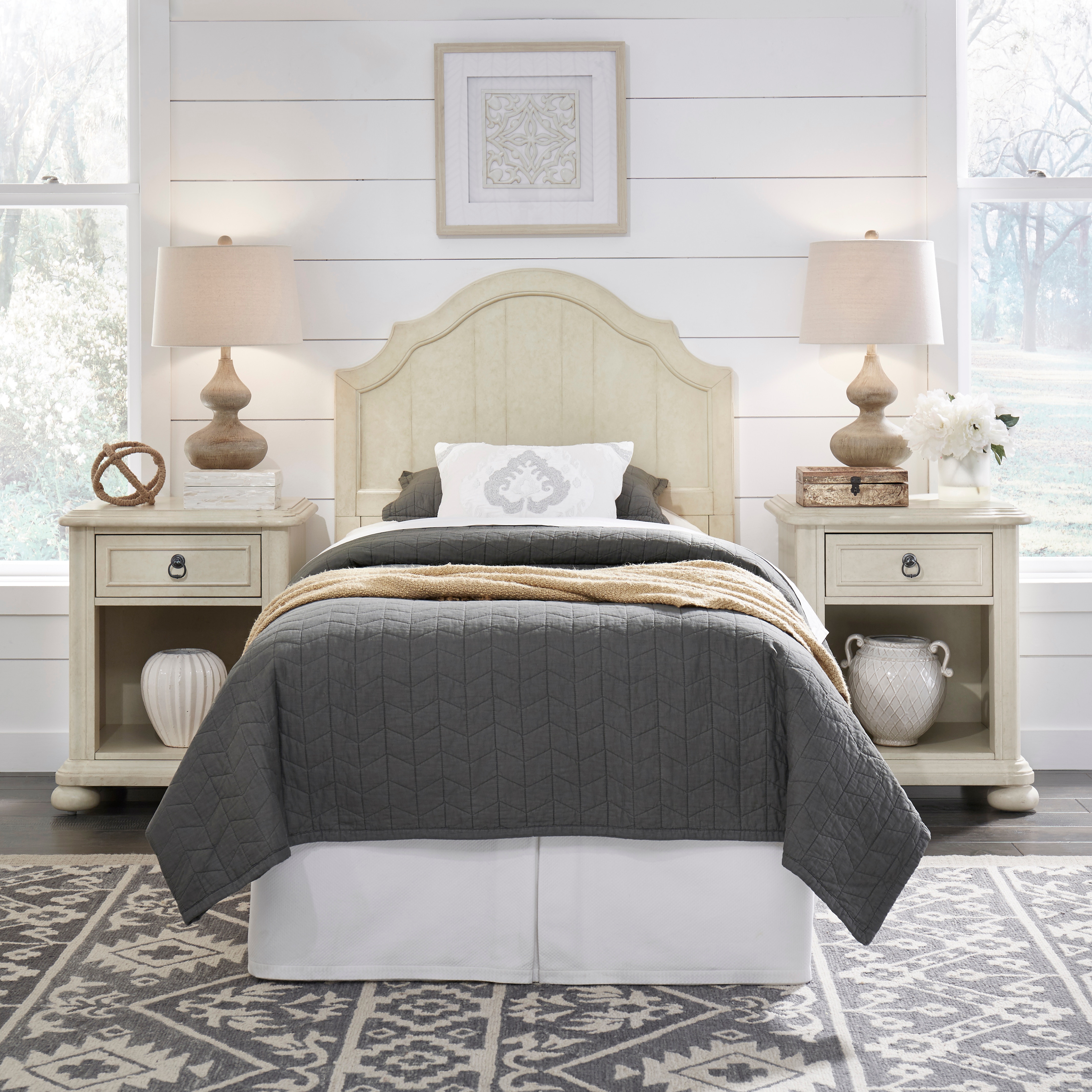 homestyles 55024015 Twin Headboard and Two Nightstands
