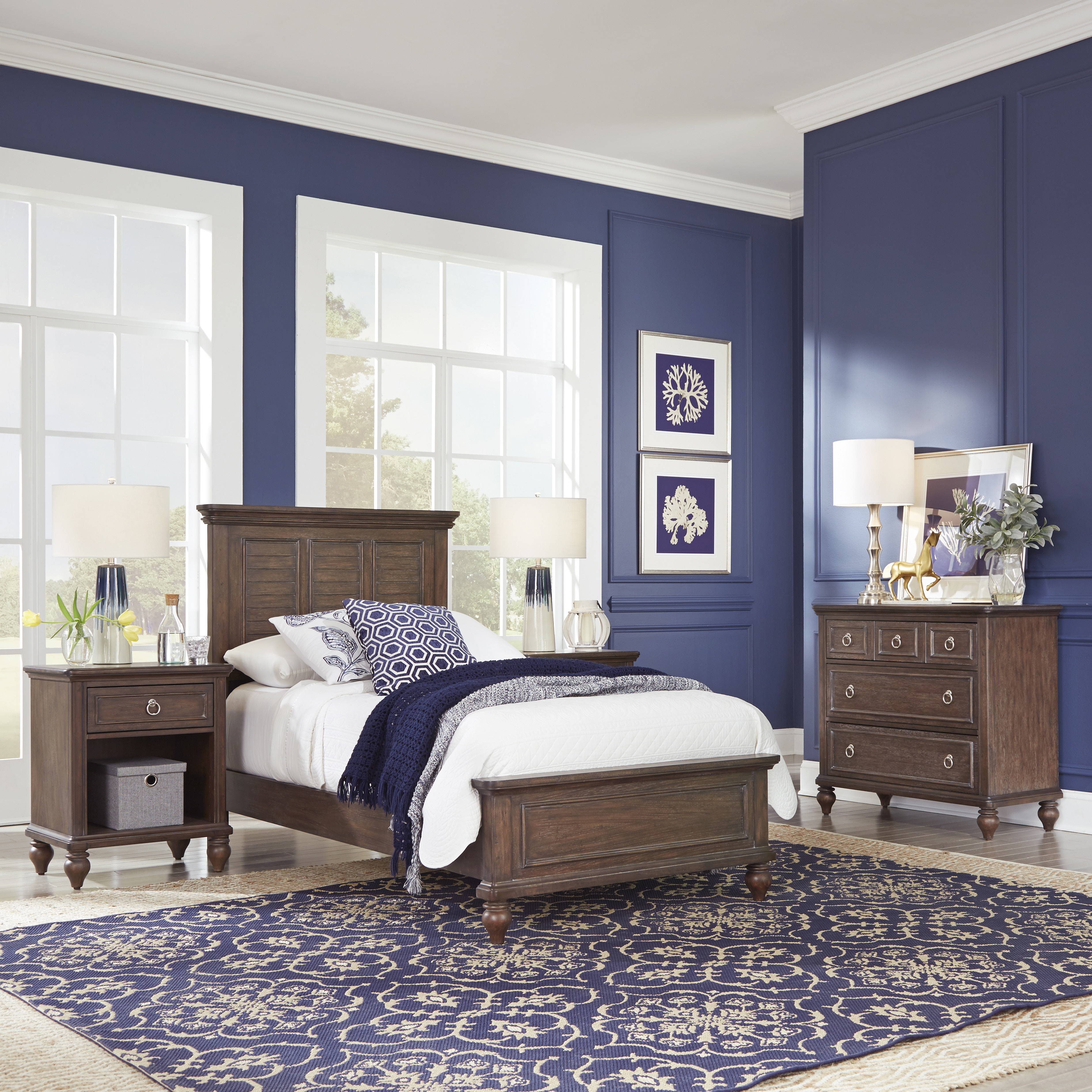 Homestyles 5503 4021 Southport Distressed Oak Twin Bed Night Stand And Chest Interiors Home