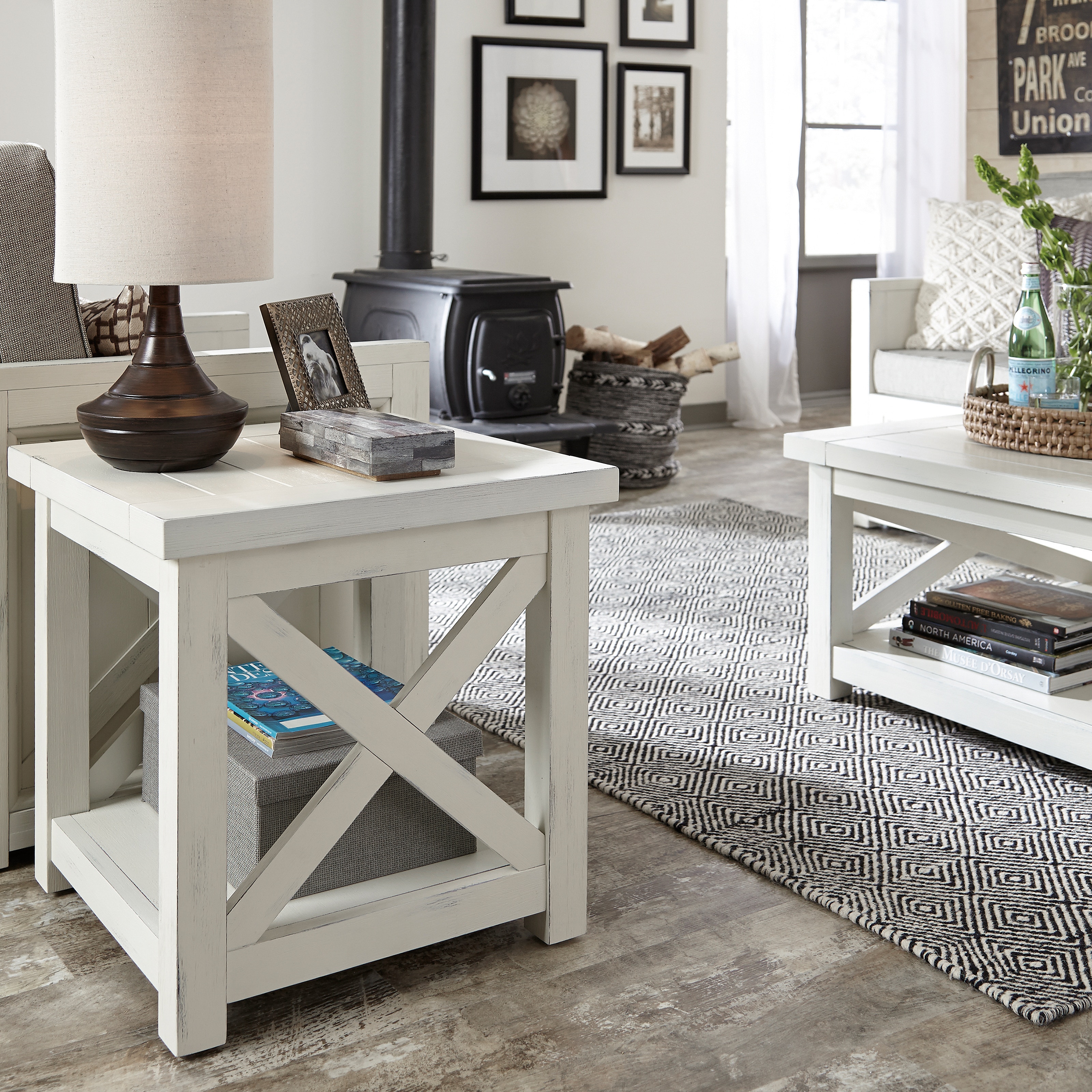 Shop our Bay Lodge Rustic White End Table by homestyles 552320 Joe