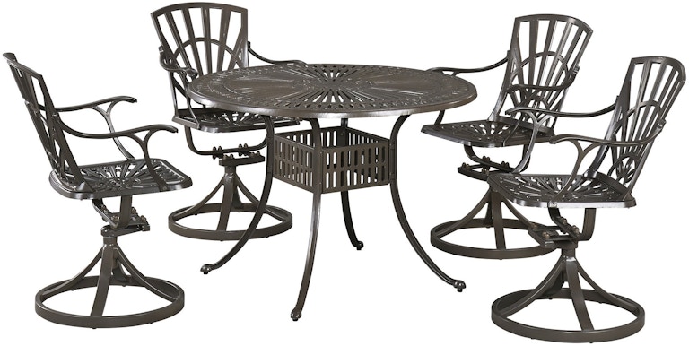 homestyles Largo Taupe 5 Piece Outdoor Dining Set with Swivel Chairs 5561-305 261674272