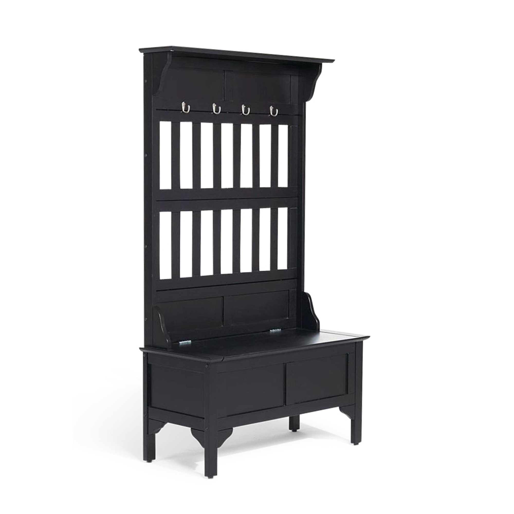 Black hall tree with storage online bench