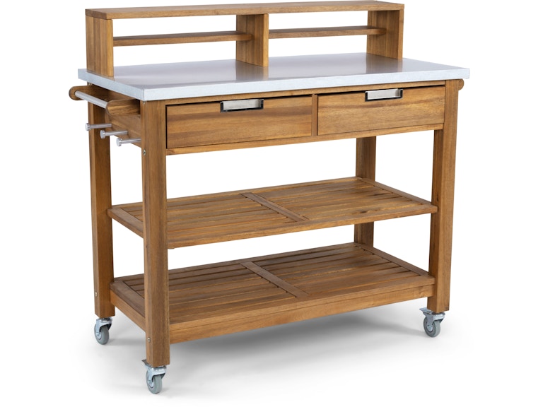 homestyles Maho Brown Potting Bench w/Locking Casters & Steel Top 5663-91 647043134