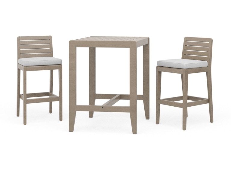homestyles Sustain Gray Outdoor High Bistro Table and Two Stools 5675-35-87D 503662958