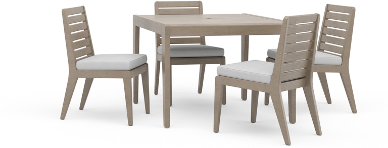 homestyles Sustain Gray Outdoor Dining Table and Four Chairs 5675-37-80Q 217133984
