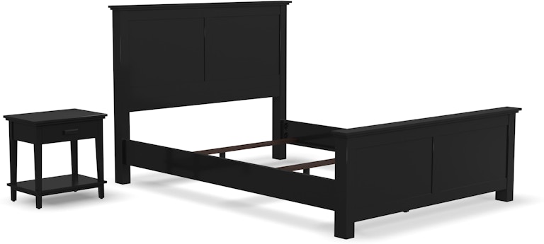 homestyles Oak Park Black Queen Bed and Nightstand 5911-5013O 388470031