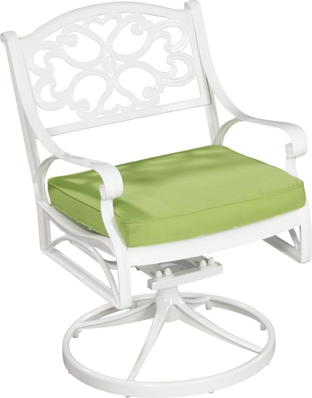 homestyles Sanibel White Outdoor Swivel Rocking Chair w/Cushion 6652-53C 156724264