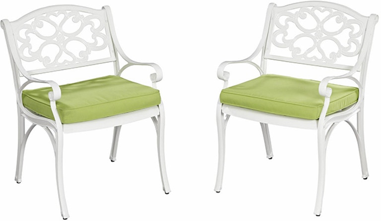 homestyles Sanibel White Outdoor Chair Pair w/Cushions 6652-80C 376630334