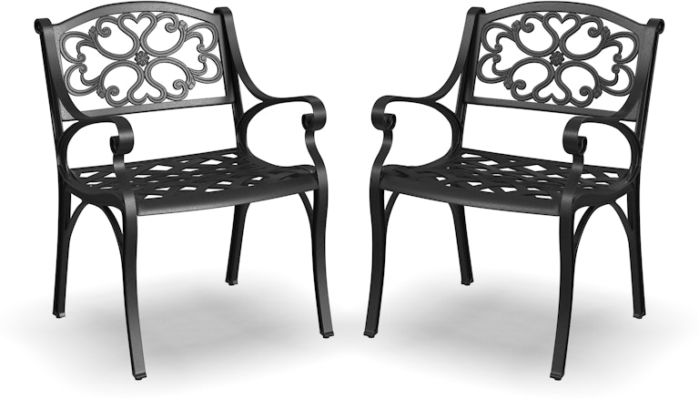 homestyles Sanibel Black Outdoor Arm Chair (Set of 2) 6654-80 257214301