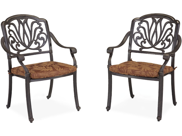 homestyles Capri Charcoal Outdoor Arm Chair Pair w/Cushions 6658-80 063969956