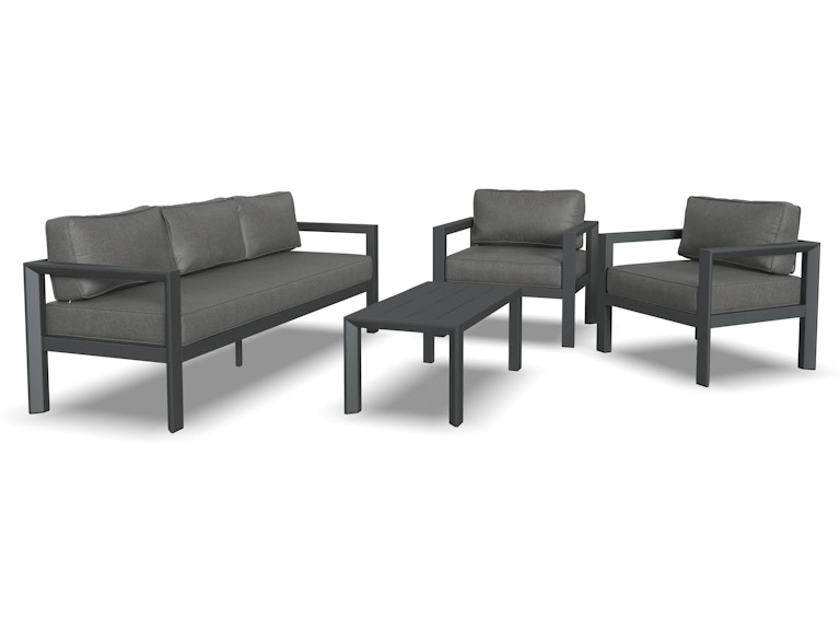 homestyles Grayton Gray Outdoor Aluminum Sofa 4-Piece Set 6730-30-10D-21 968050155