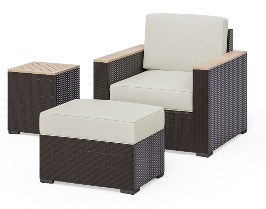 Side chair with discount ottoman