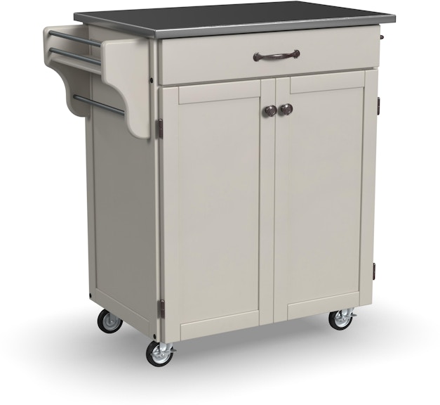 homestyles Cuisine Cart Off - White Kitchen Cart w/Stainless Steel Top 9001-0022 996973221
