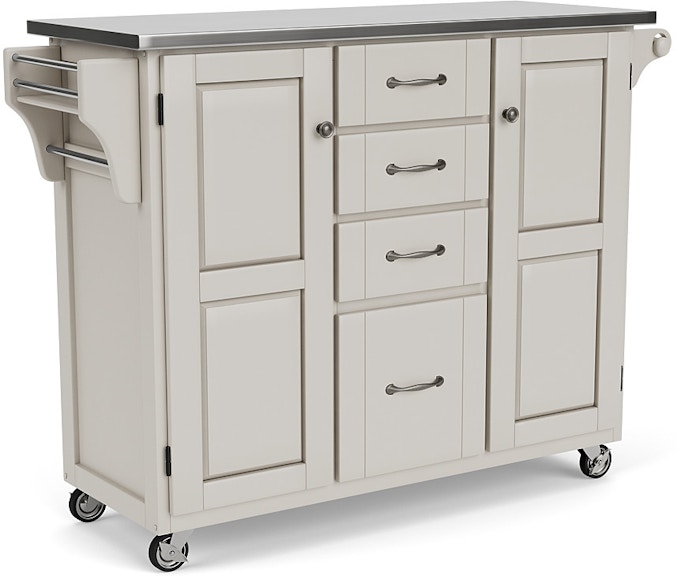 homestyles Create-a-Cart Off-White Kitchen Cart w/Stainless Steel Top 9100-1022 302891179