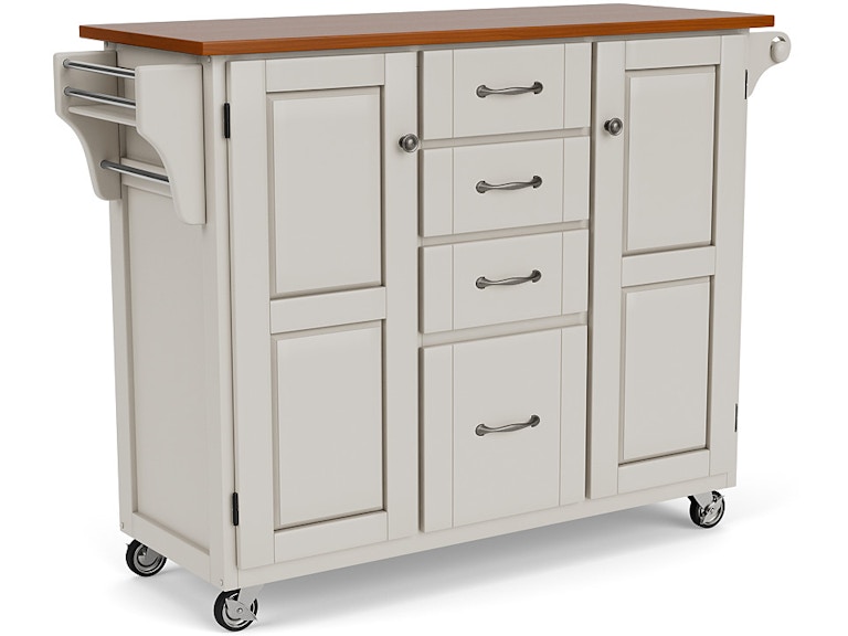 homestyles Create-a-Cart Off-White Kitchen Cart w/Oak Finish Top 9100-1026G 011846231