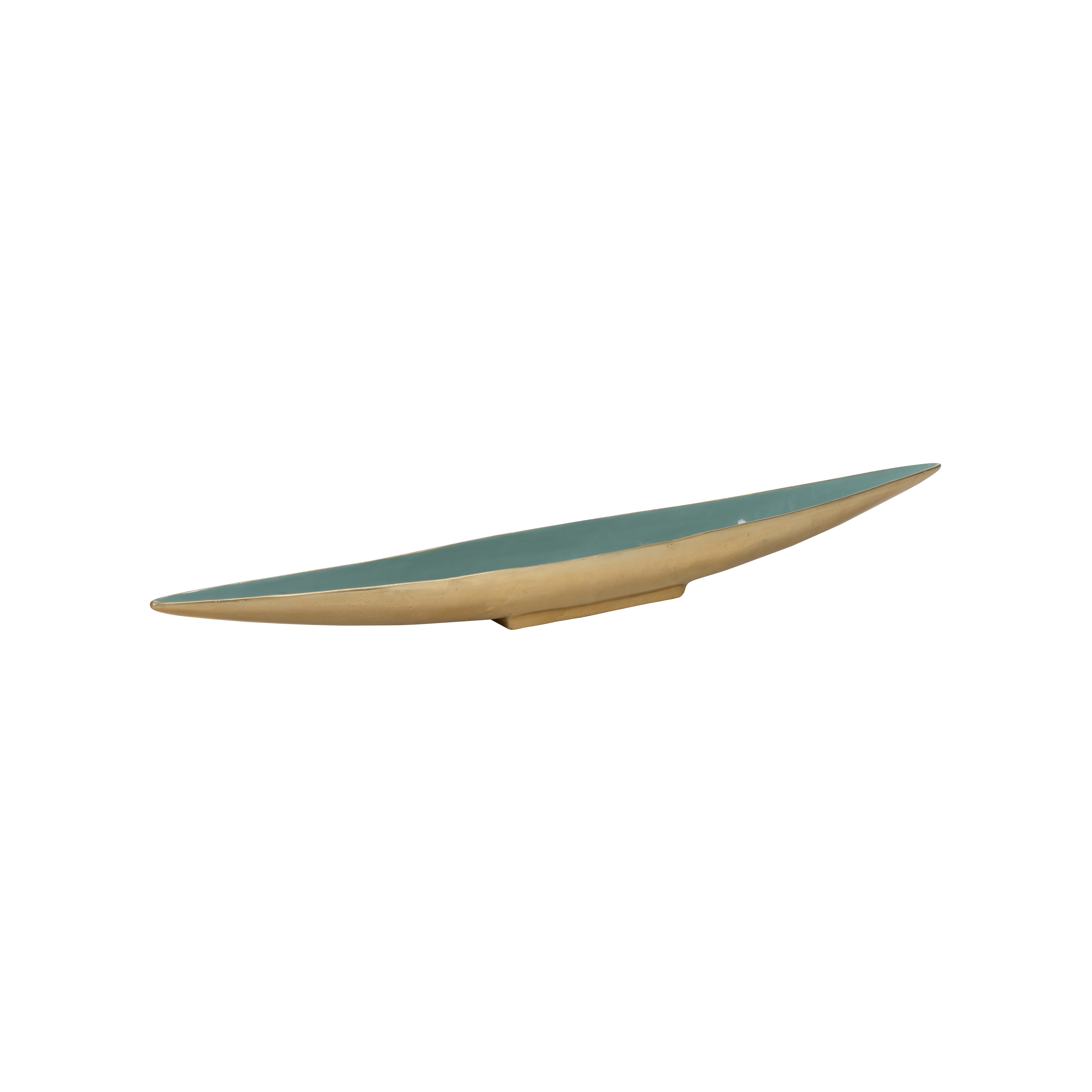  Elongated Green Enameled Bowl 