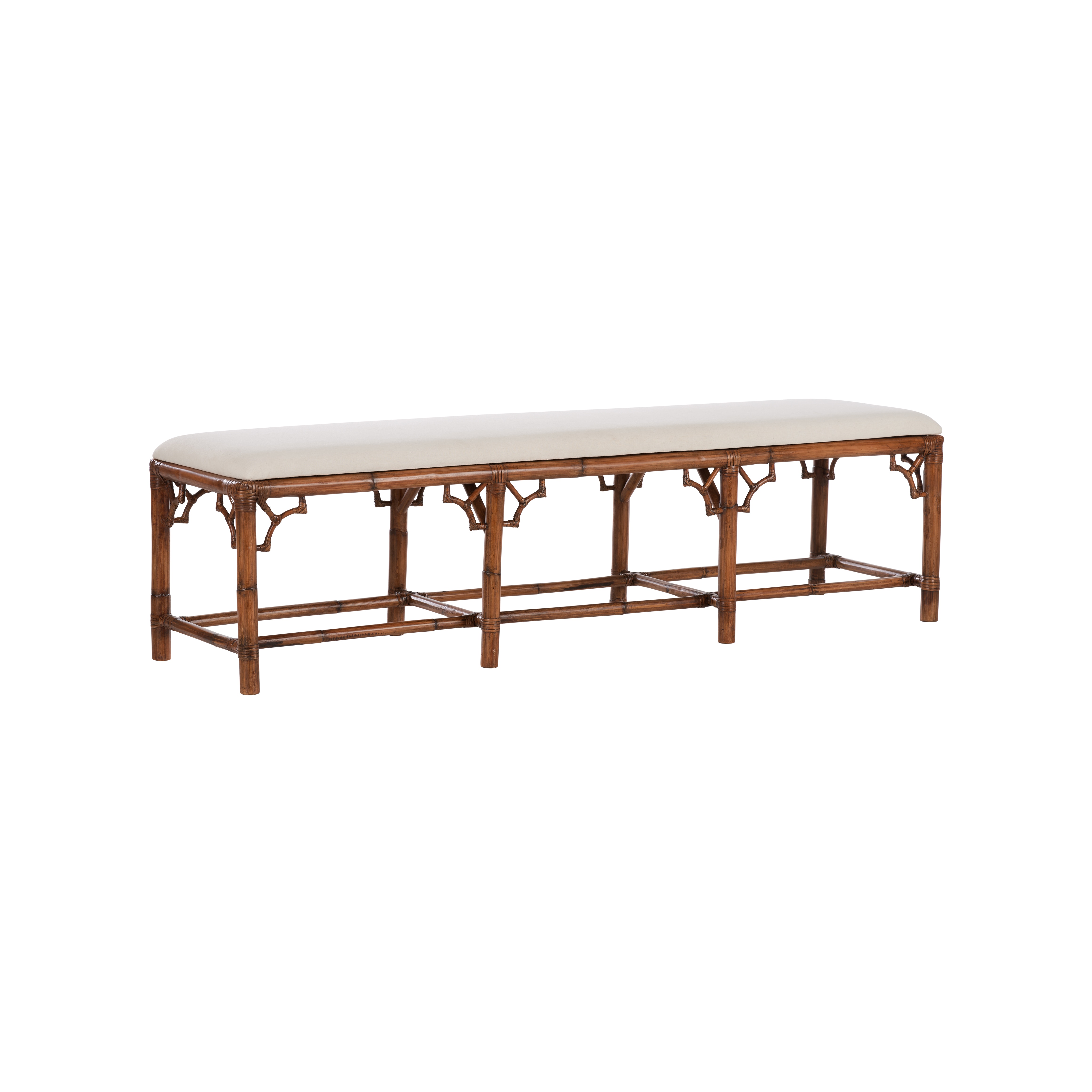  Chippendale Bamboo Bench - Brown 