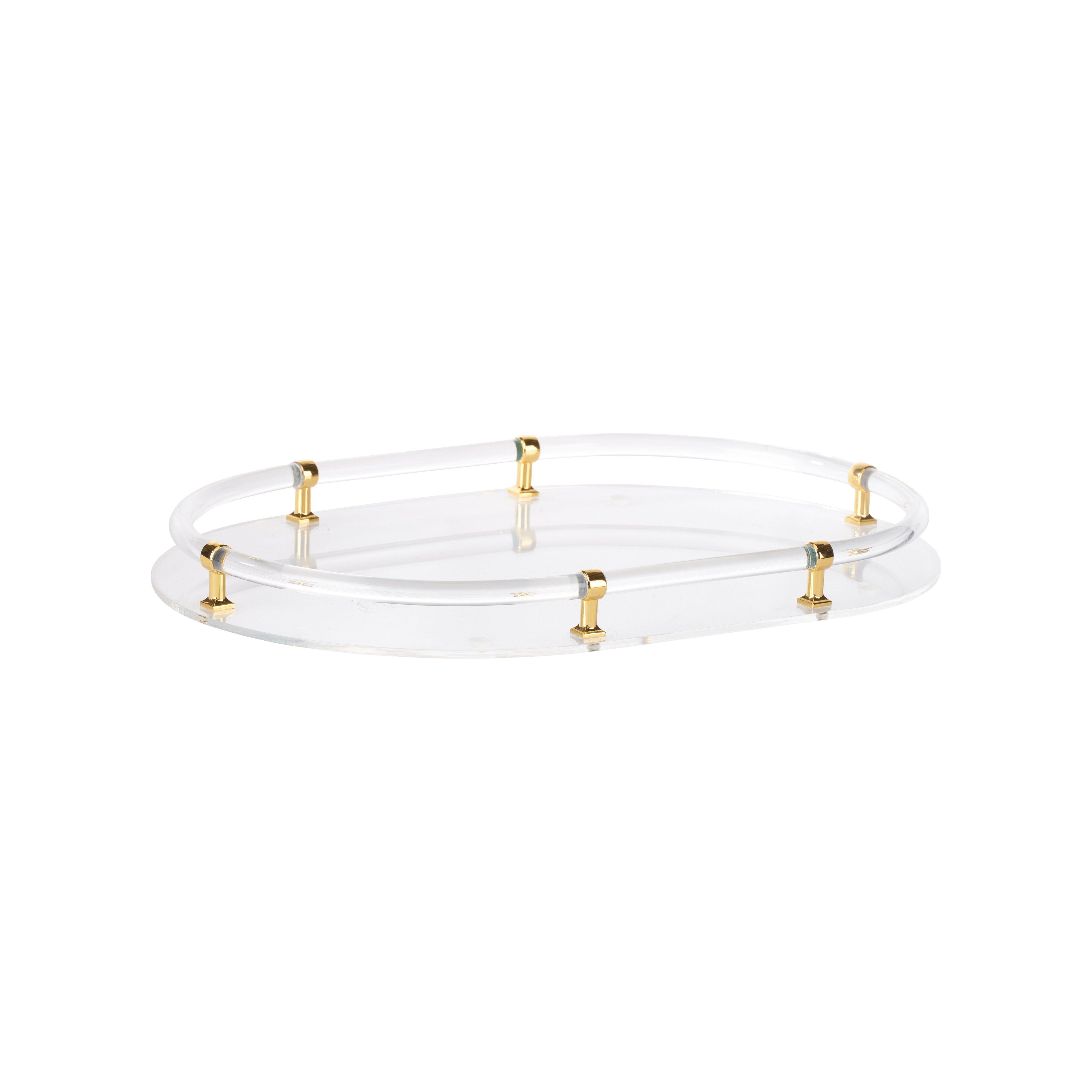  Acrylic Oval Tray - Gold 