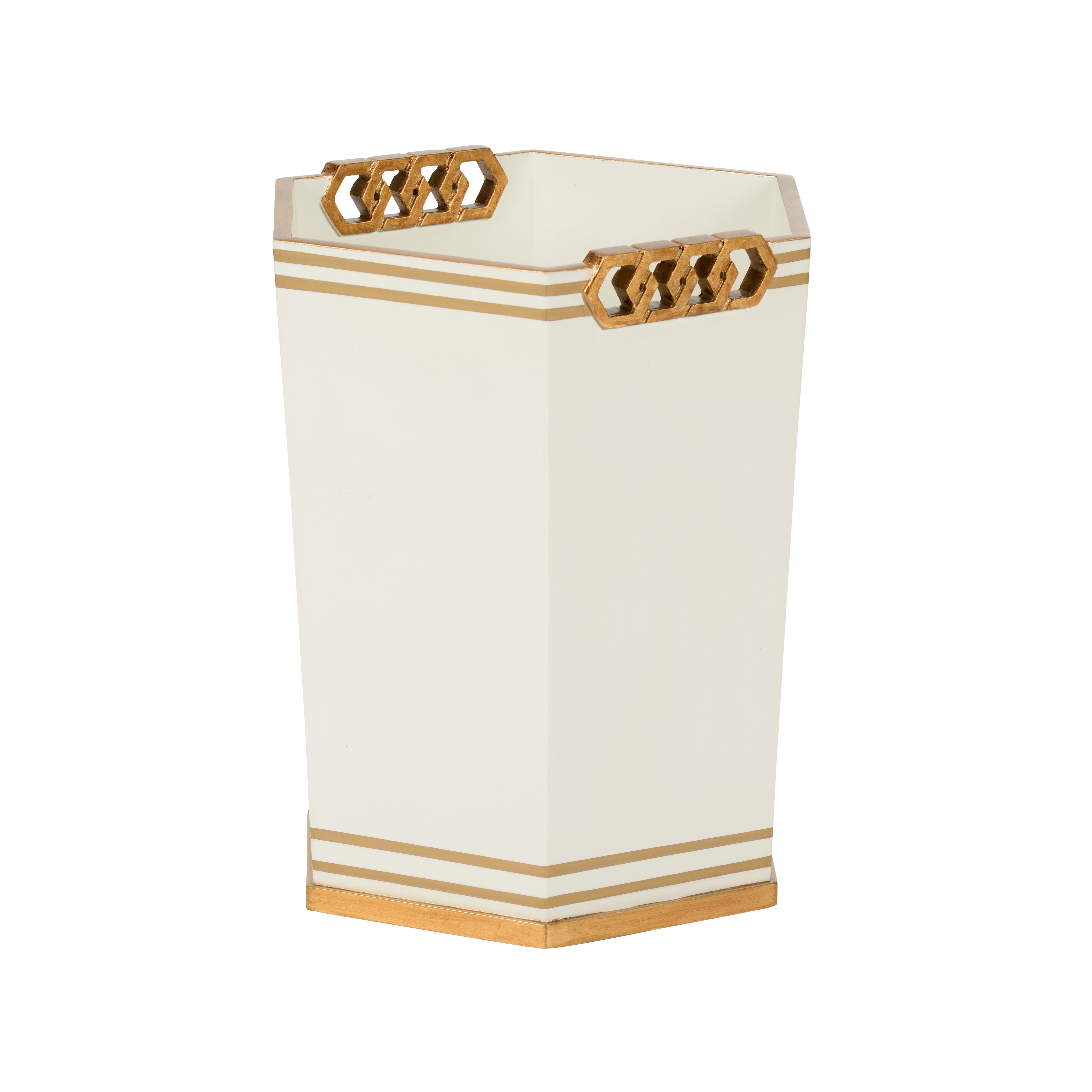 CHELSEA HOUSE Oliver Wastebasket - White/Gold 385367