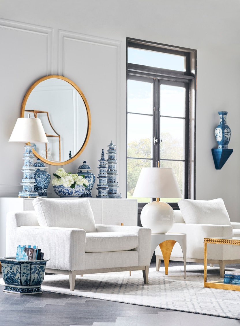 CHELSEA HOUSE 69886 Table and Floor Lamps Pagoda Lamp - Blue/White