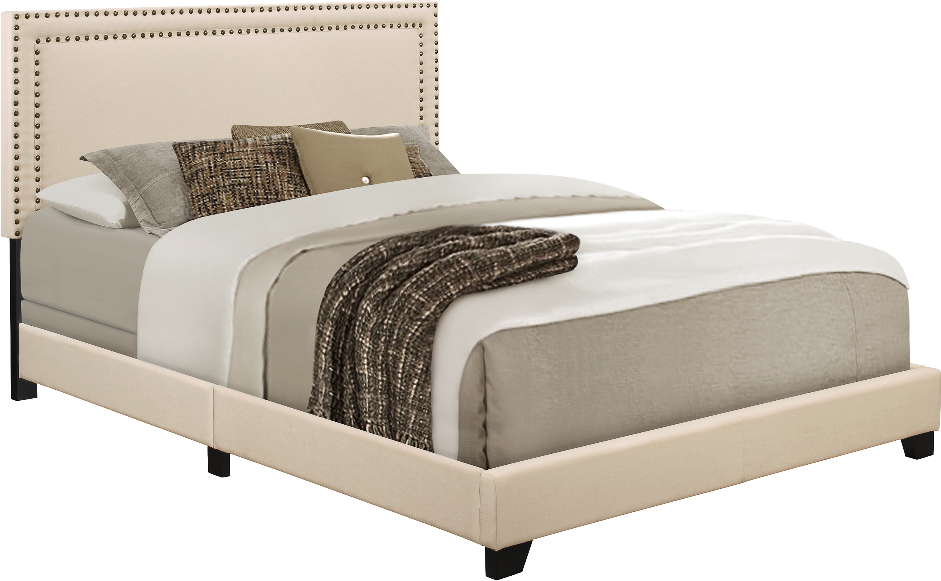 Accent Salerno Queen Upholstered Storage Bed in Cream