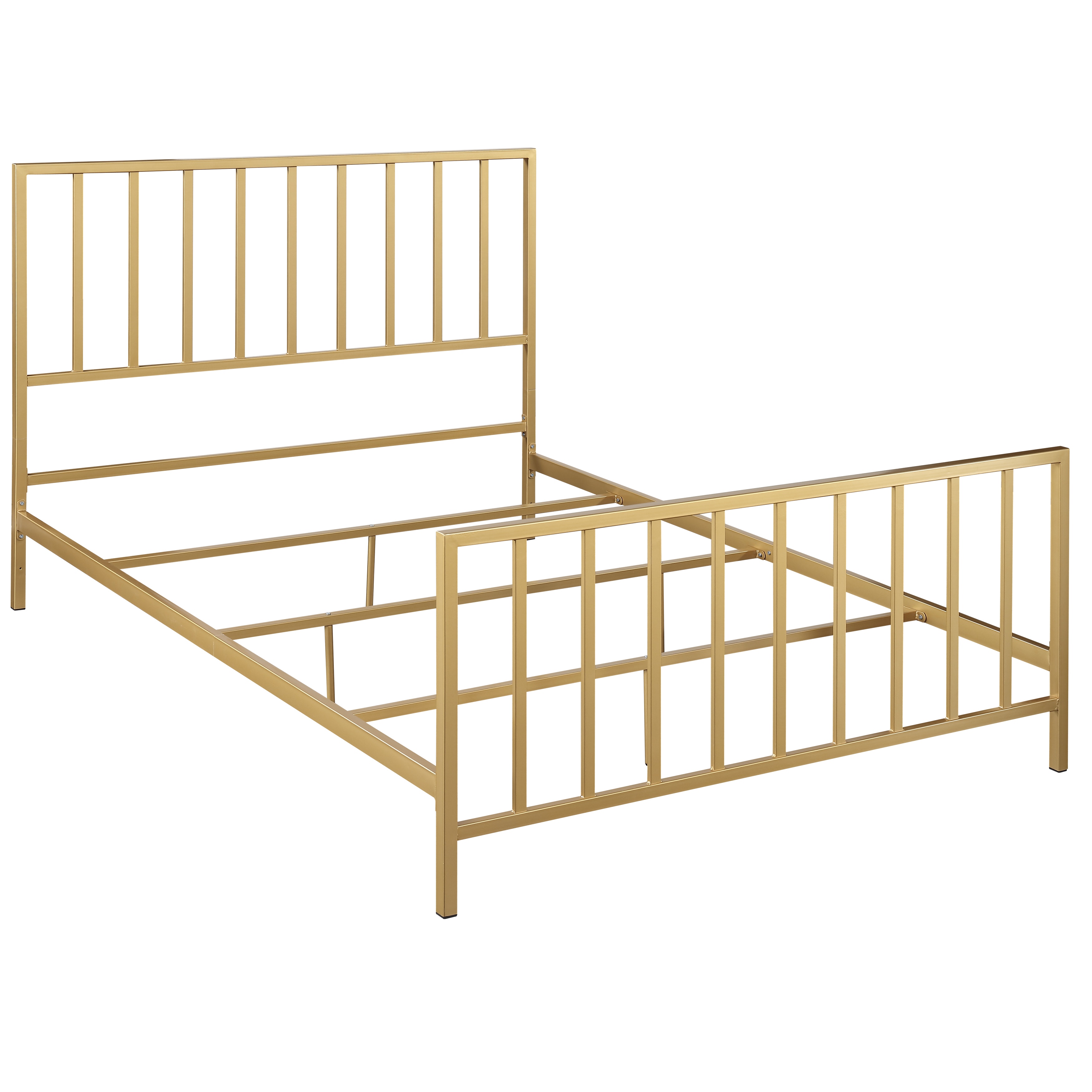 ACH Bedroom Slat Style Queen Metal Bed in Brushed Gold DS-D170-290 