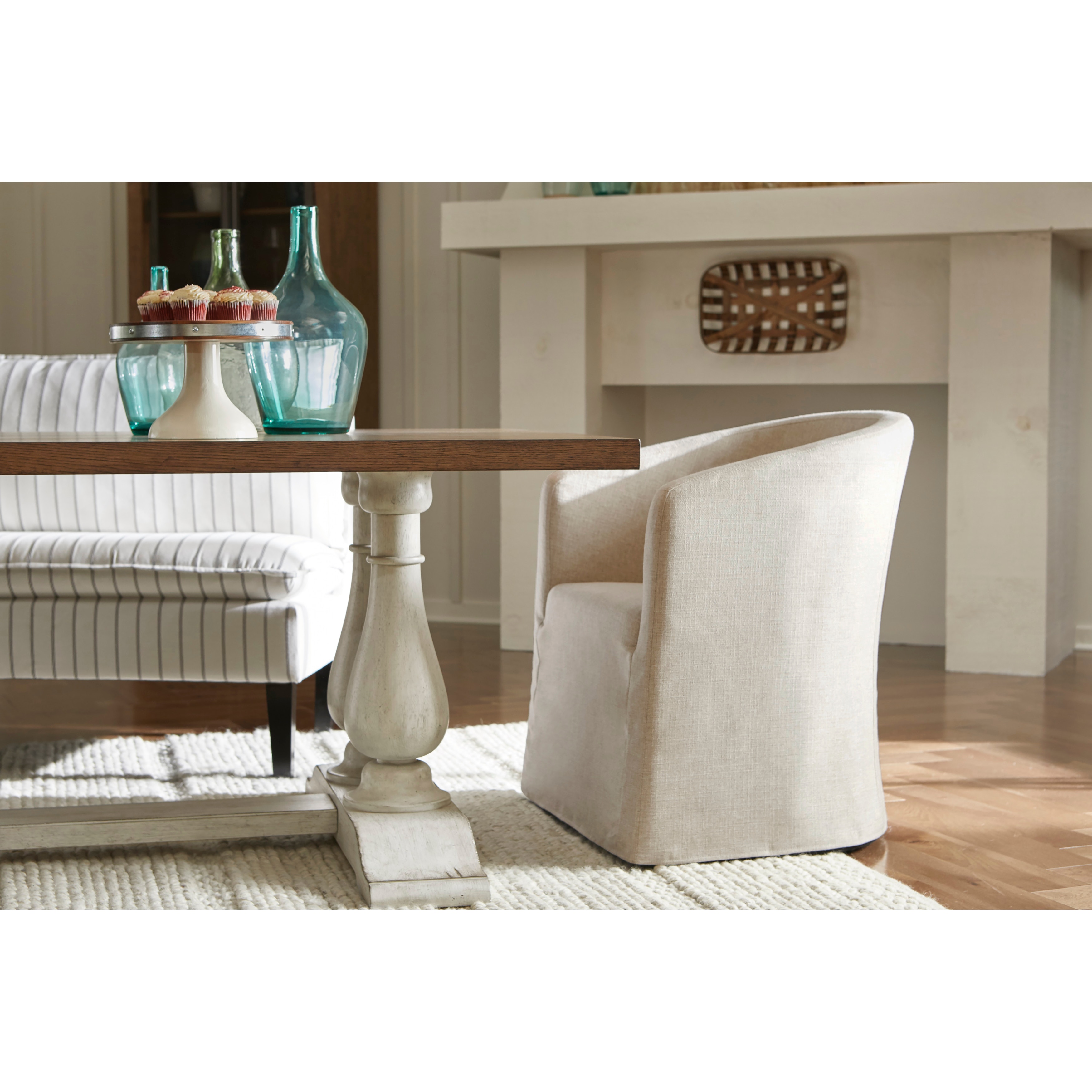 slipcover barrel dining chair