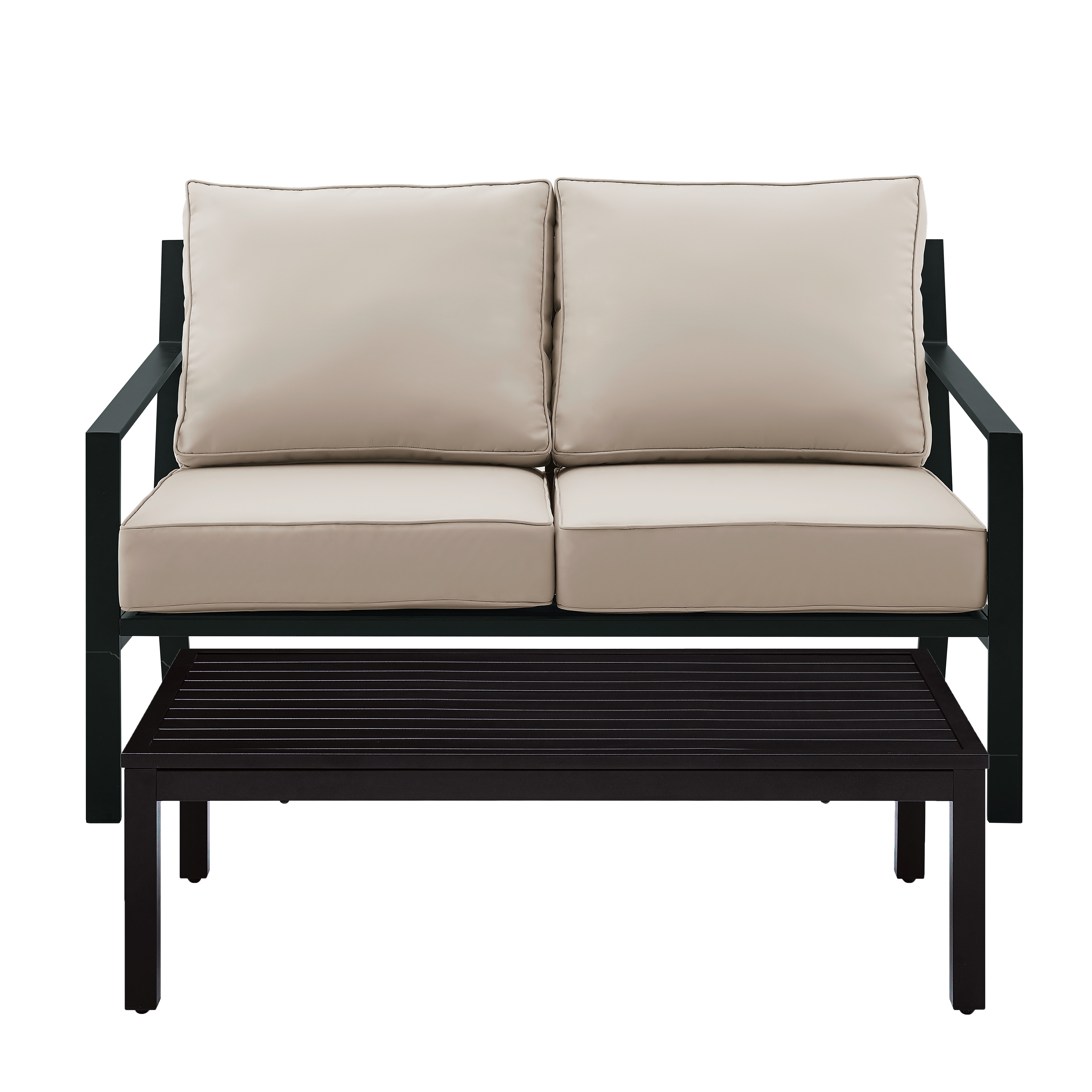 outdoor loveseat black metal