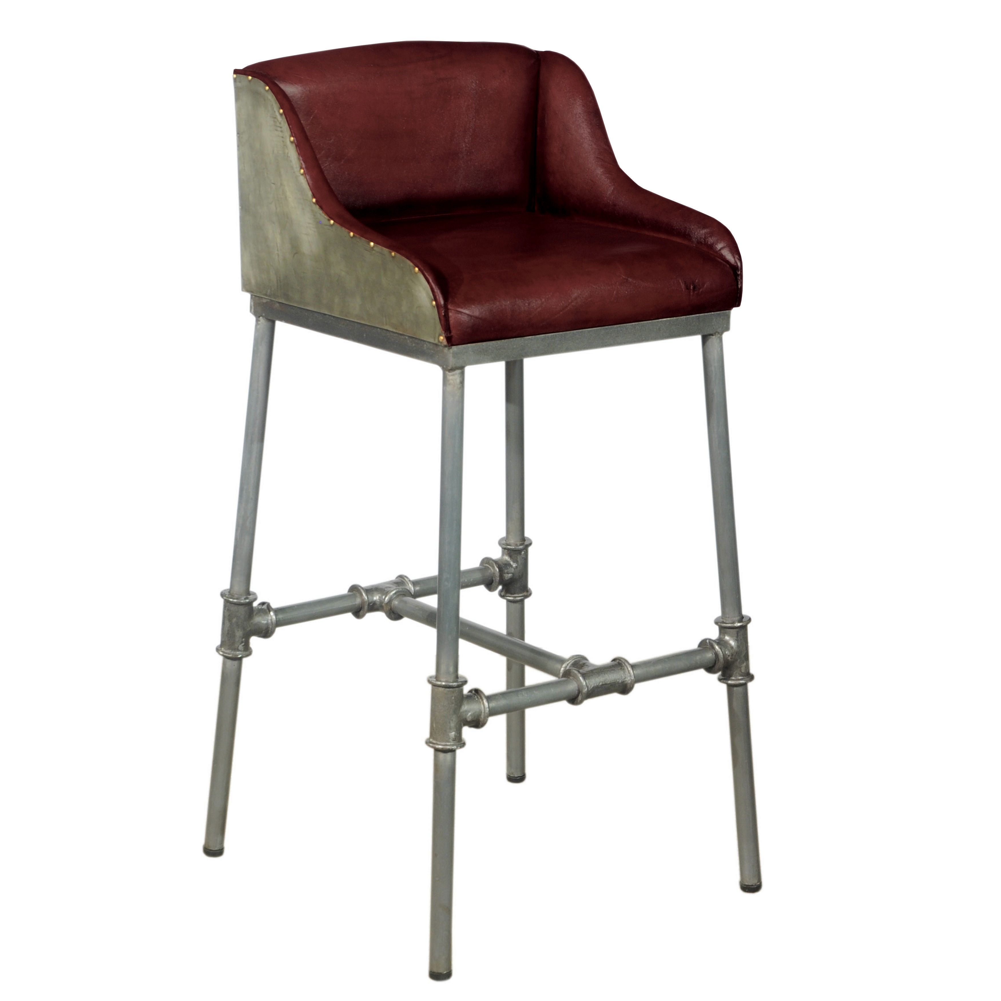 brandon industrial leather barstool