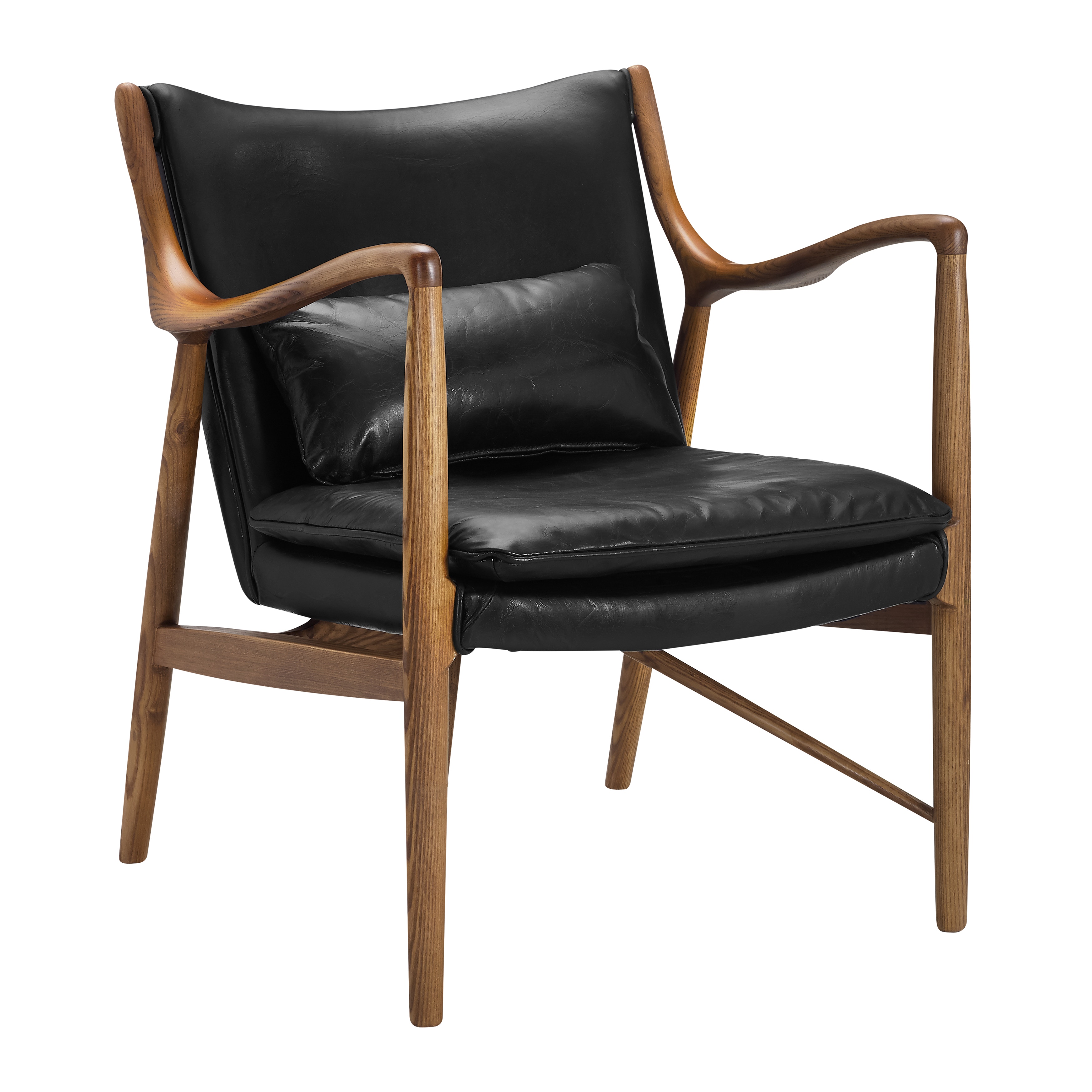 Modern black 2025 leather accent chair