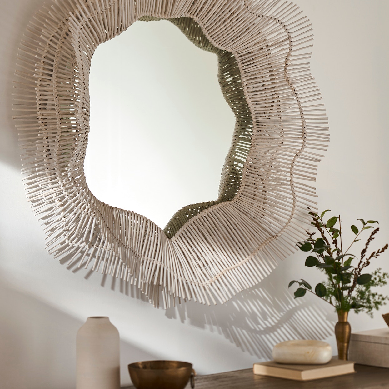 Miramar Mirror, White | PALECEK
