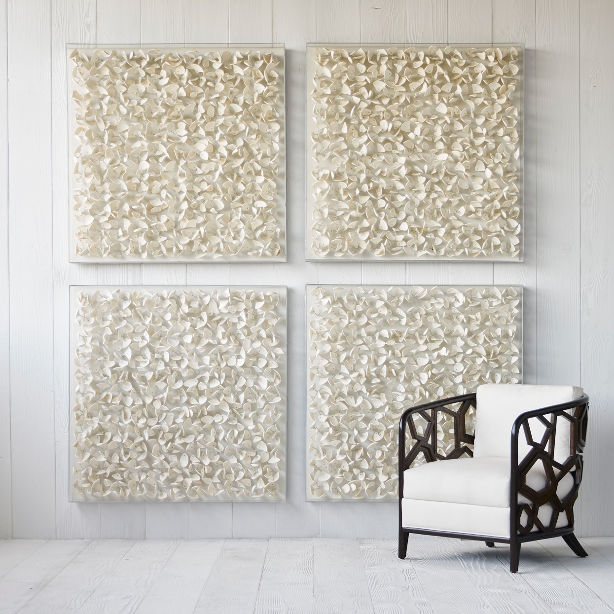 Palecek Dandelion White-Ivory Floral & Botanical Acrylic Frame