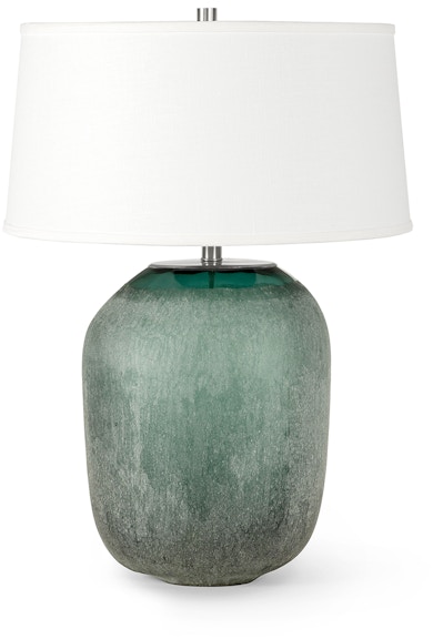 1 Light 26 inch Tall Dark Green Ceramic Table Lamp Accented in