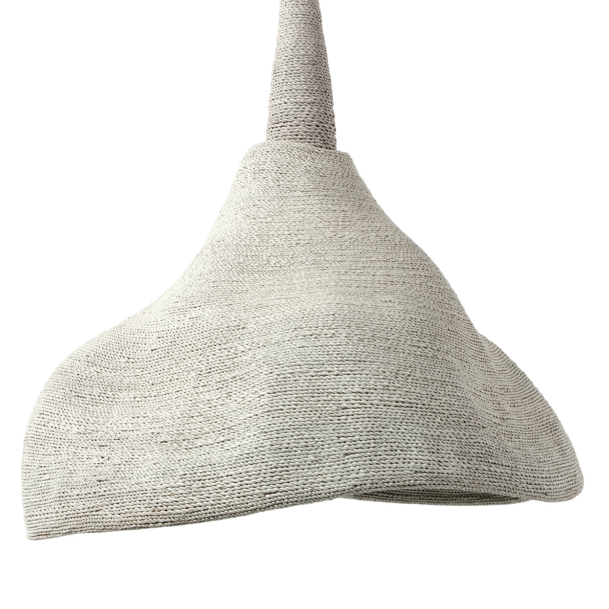 Hand-woven lampakanay rope wrapped over a metal frame in a white