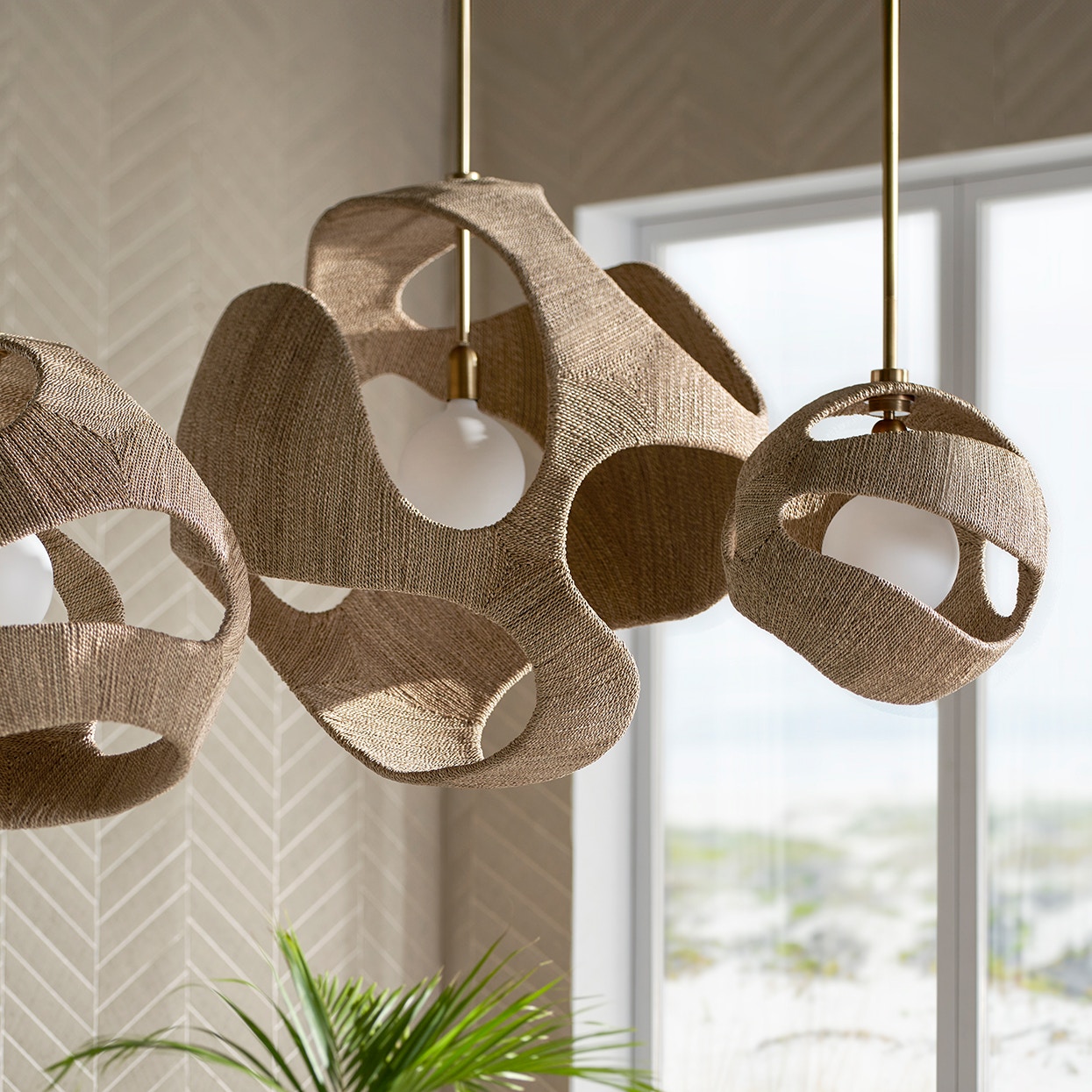 Palecek Ceiling Lights CORSICA PENDANT LARGE, NATURAL 2965-01