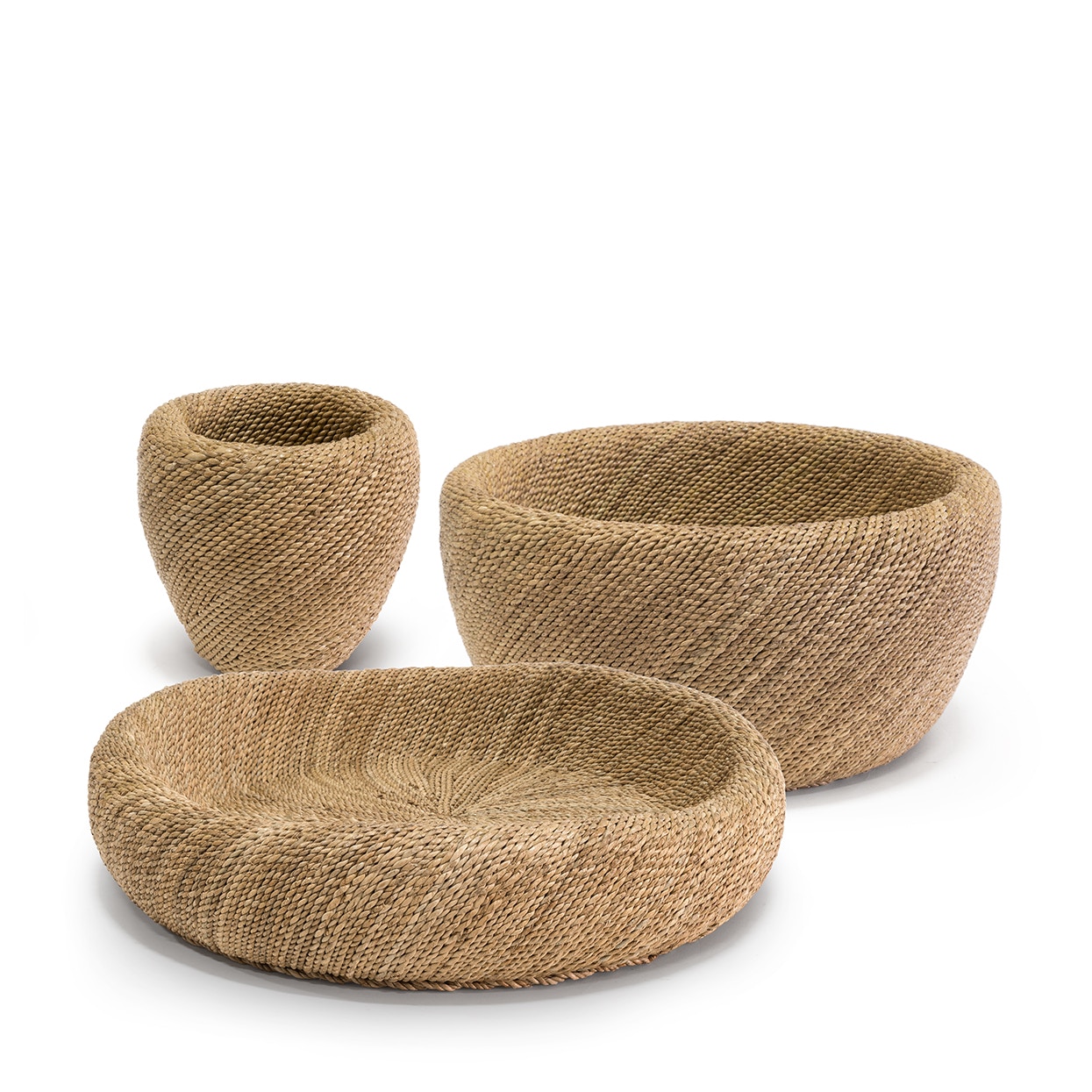 Kirk Nix Collection. Hand-twisted natural abaca rope bowls.