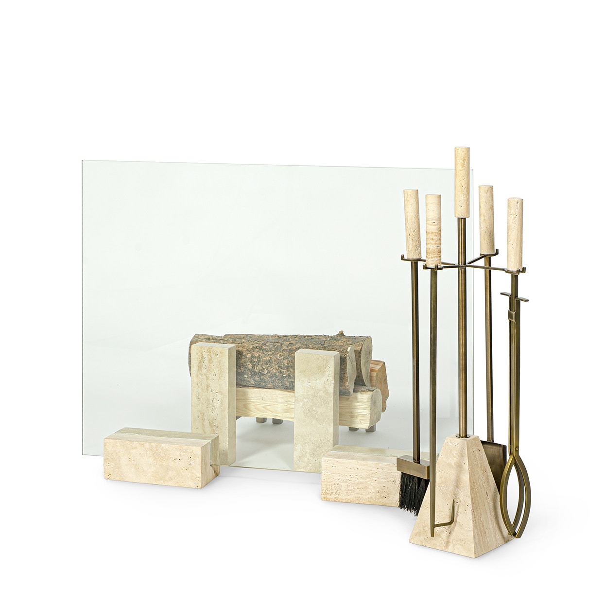 Cordell Travertine Fireplace T00Ls | PALECEK